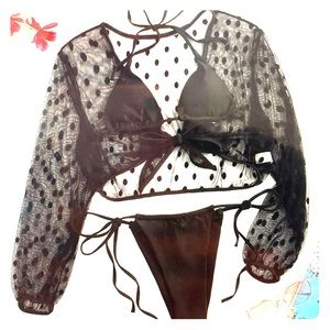 Self Tie Mesh Cover Up